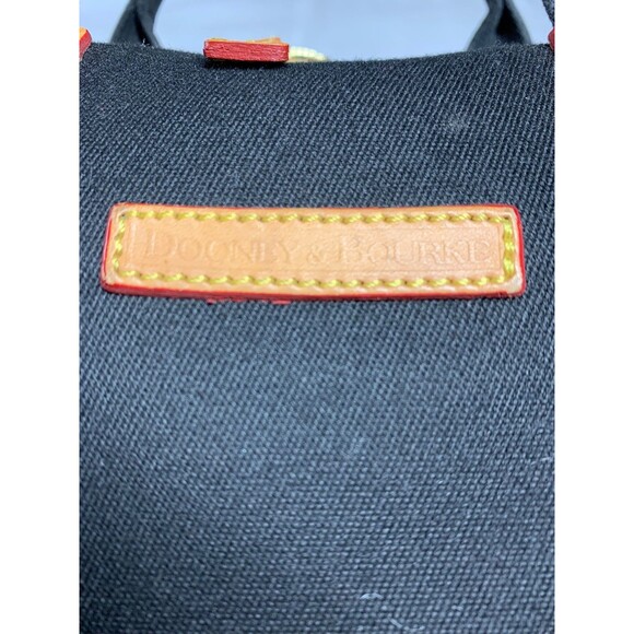 Dooney & Bourke Black Signature Canvas Leather Trim Satchel Bag detachable Strap - Picture 15 of 16